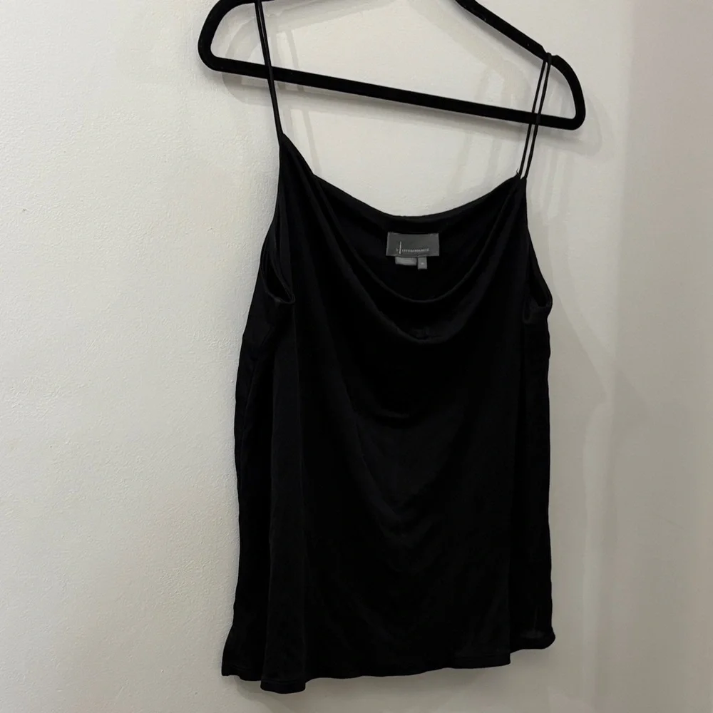 Anthropologie Black spaghetti strap tank - XL - cowl neck